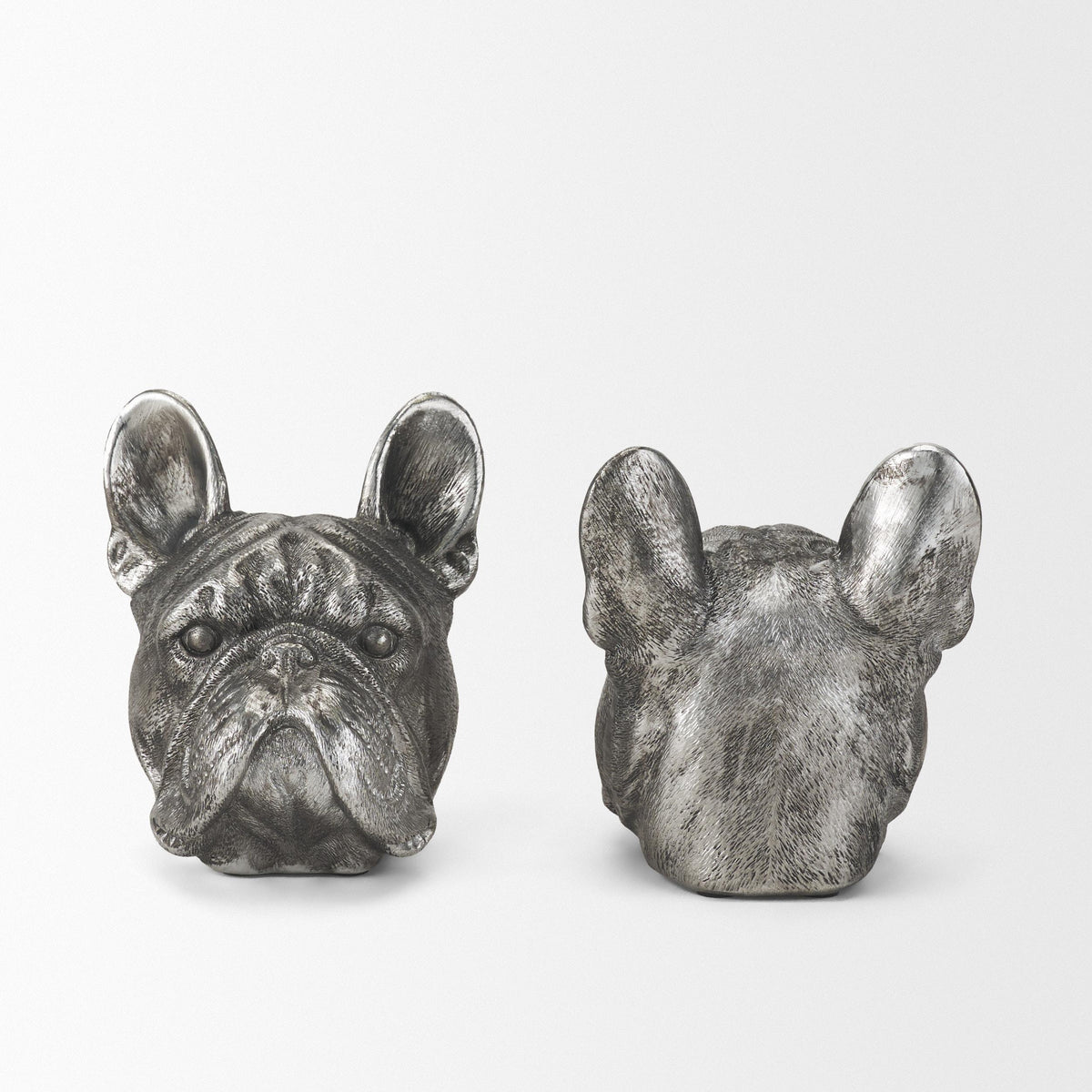 Mercana Bruno (Set of 2) 5L x 5W Silver American Bulldog Bookends