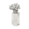 Mercana Isla (Large) 5L x 5W White Replica Resin Coral On Clear White Glass