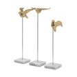 Mercana Aya Set of 3 11L x 4W Gold Metal Decorative Birds
