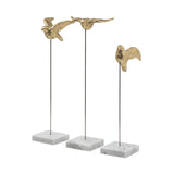 Mercana Aya Set of 3 11L x 4W Gold Metal Decorative Birds