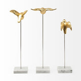 Mercana Aya Set of 3 11L x 4W Gold Metal Decorative Birds