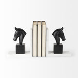Mercana Hidalgo (Set of 2) 14L x 3W Black Majestic Horse Bookends