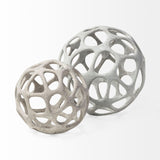 Mercana Spiro 7L x 7W Off-White Hollow Decorative Orb