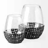 Mercana Reena I Small Black Woven Metal Base Table Candle Holder