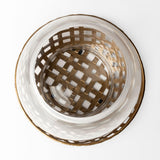 Mercana Reena I Small Gold Woven Metal Base Table Candle Holder
