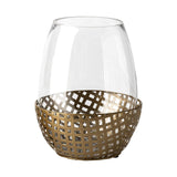Mercana Reena II Large Gold Woven Metal Base Table Candle Holder