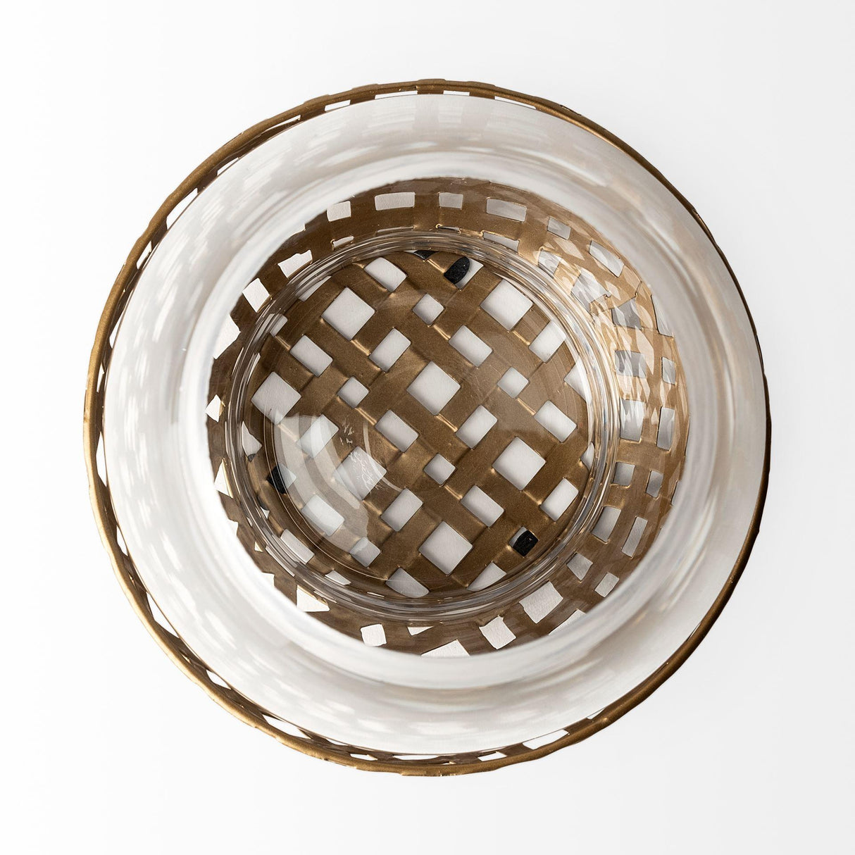 Mercana Reena II Large Gold Woven Metal Base Table Candle Holder