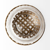 Mercana Reena II Large Gold Woven Metal Base Table Candle Holder