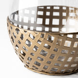 Mercana Reena II Large Gold Woven Metal Base Table Candle Holder