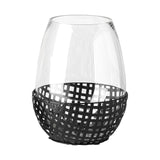 Mercana Reena II Large Black Woven Metal Base Table Candle Holder