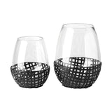 Mercana Reena II Large Black Woven Metal Base Table Candle Holder