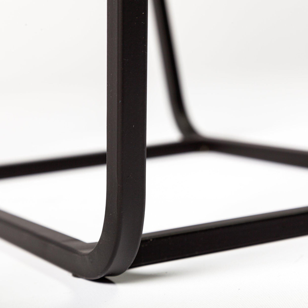 Mercana Arya (Set of 2) 24L x 10W Black Rectangular Glass Top Iron Frame Accent Table