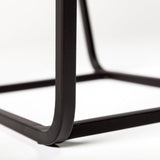 Mercana Arya (Set of 2) 24L x 10W Black Rectangular Glass Top Iron Frame Accent Table