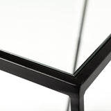 Mercana Arya (Set of 2) 24L x 10W Black Rectangular Glass Top Iron Frame Accent Table