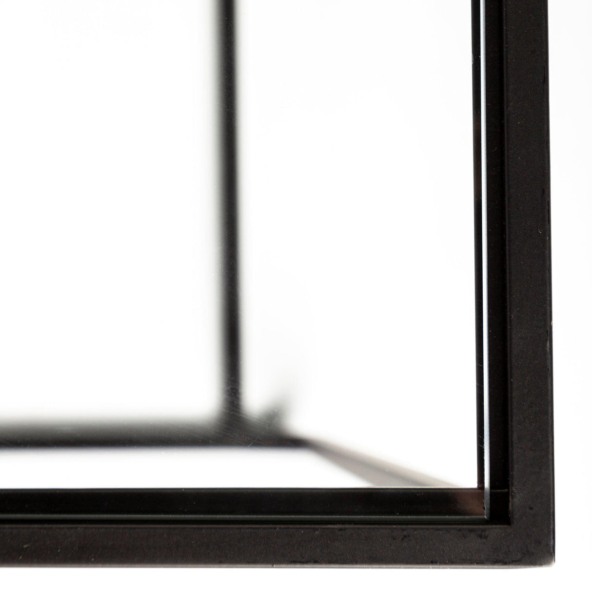 Mercana Arya (Set of 2) 24L x 10W Black Rectangular Glass Top Iron Frame Accent Table