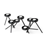 Mercana Meira Black Metal Seven Votive Table Candle Holder