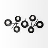 Mercana Meira Black Metal Seven Votive Table Candle Holder