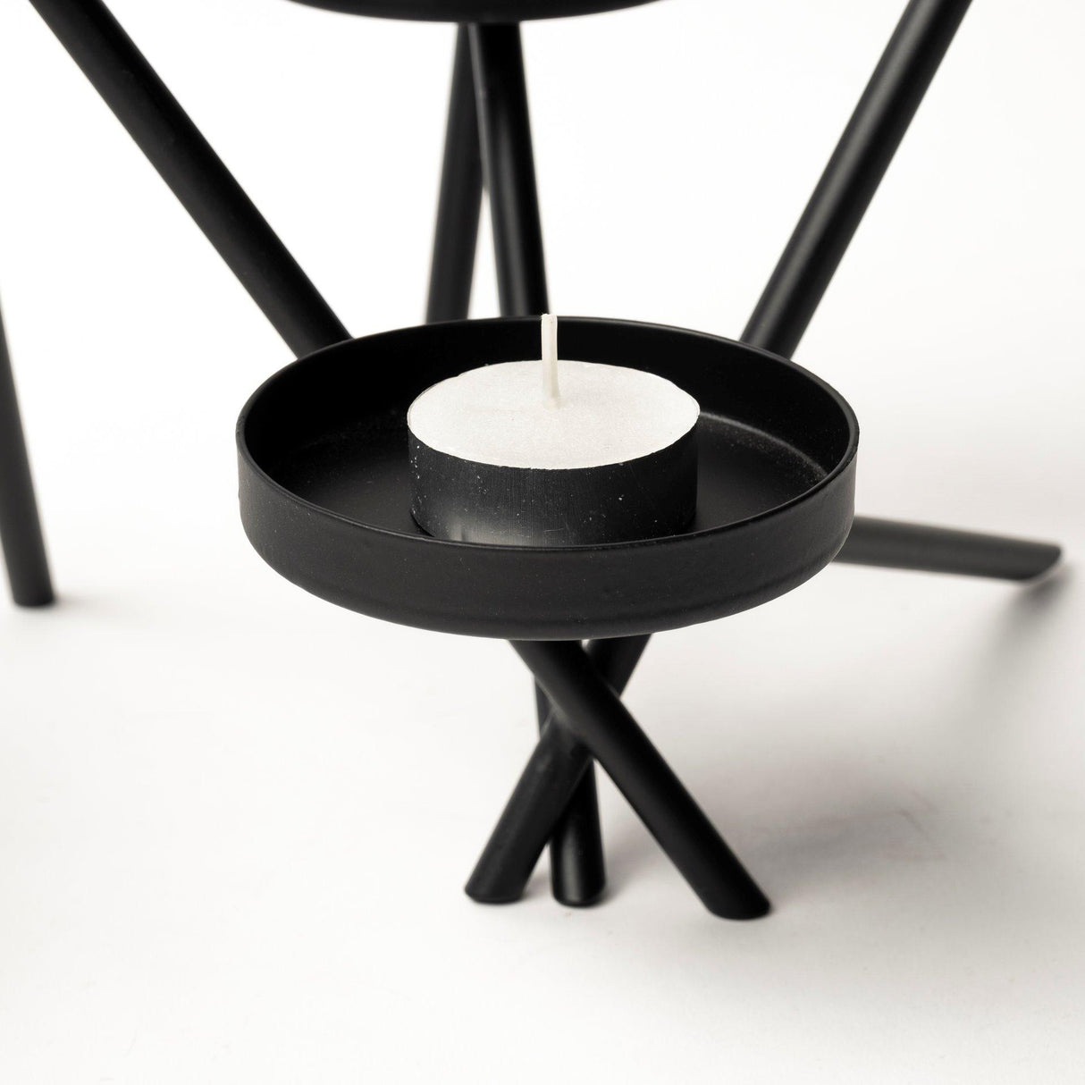 Mercana Meira Black Metal Seven Votive Table Candle Holder