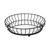 Mercana Helena 20L x 20W Black Metal Mirrored Bottom Round Serving Tray