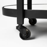 Mercana Eleonore Black Metal Frame Two-Tier w/Glass Shelves Bar Cart