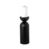 Mercana Alex Large Black Metal Cylindrical Table Candle Holder