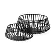 Mercana Emilio Set of 2 Black Metal Slated Bowls