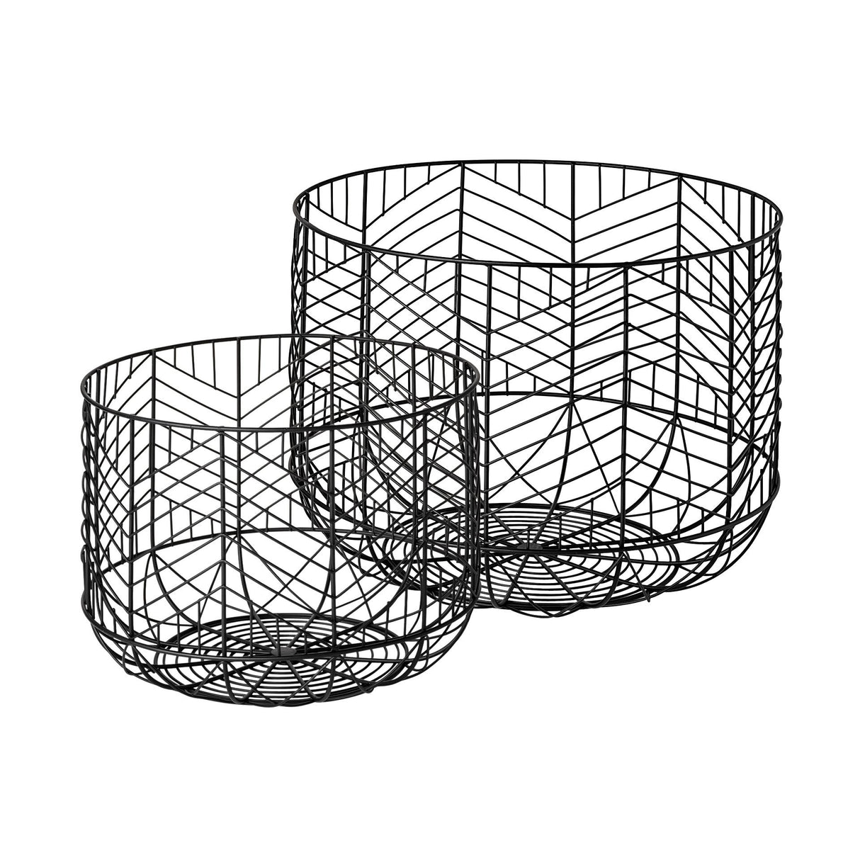 Mercana Idris Set of 2 Black Metal Geometric Mesh Bowls