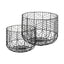 Mercana Idris Set of 2 Black Metal Geometric Mesh Bowls