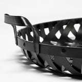 Mercana Lito (Set of 2) Black Woven Metal Round Serving Trays