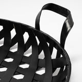 Mercana Lito (Set of 2) Black Woven Metal Round Serving Trays