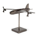 Mercana Maverick I 12L x 16W Gray Metal Bomber Plane