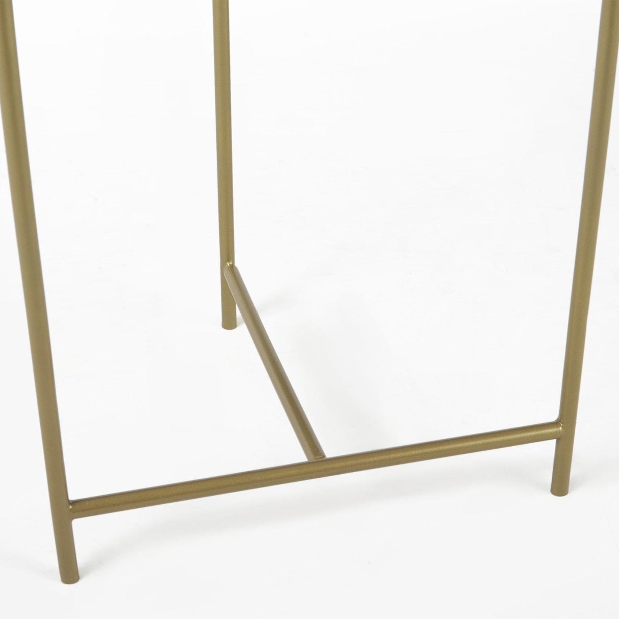 Mercana Stella 17L x 17W White Round Marble Top W/Gold Base Accent Table