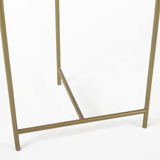 Mercana Stella 17L x 17W White Round Marble Top W/Gold Base Accent Table