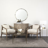 Mercana Stella 17L x 17W White Round Marble Top W/Gold Base Accent Table