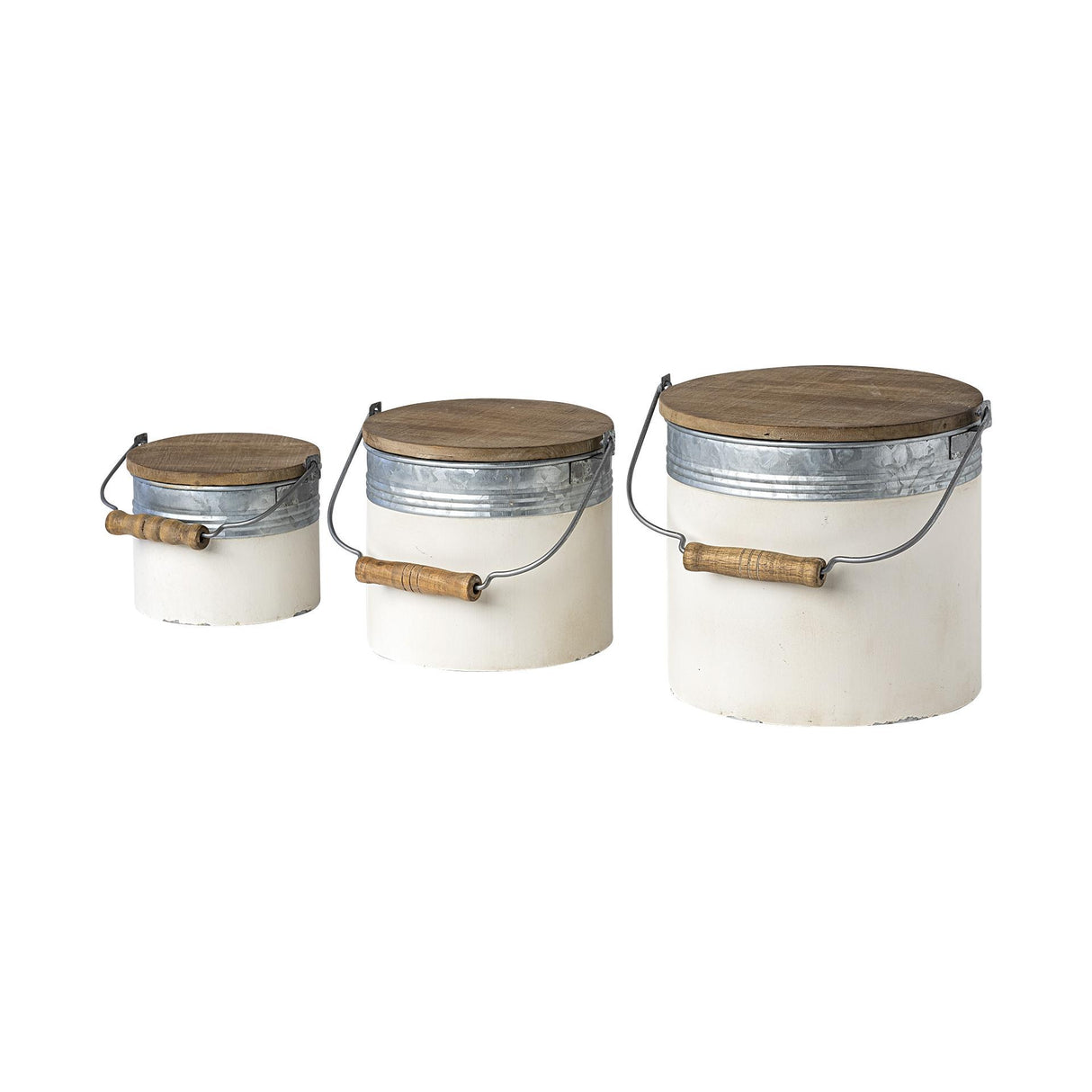 Mercana Alani (Set of 3) White Metal Storage Boxes
