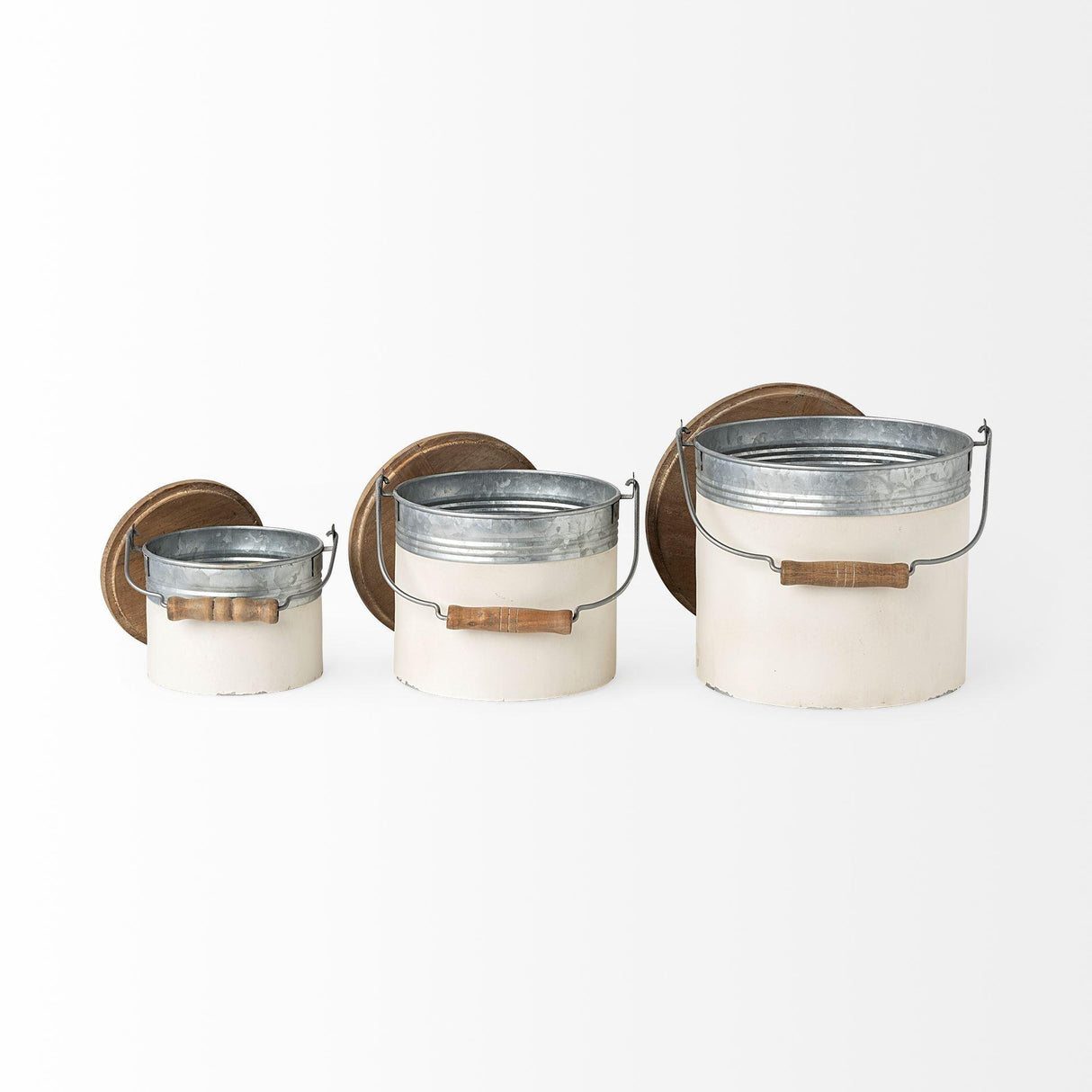 Mercana Alani (Set of 3) White Metal Storage Boxes