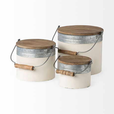 Mercana Alani (Set of 3) White Metal Storage Boxes