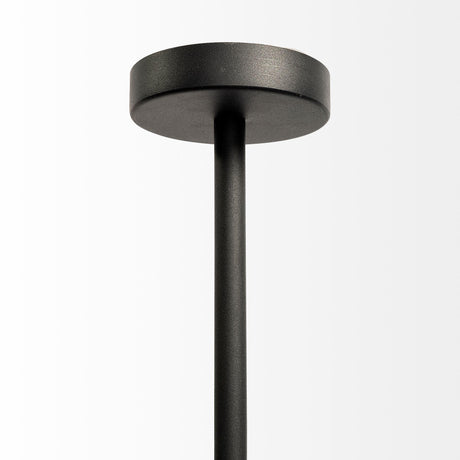 Mercana Nelly 60x74 Black Metal Pipe White Shade Three Bulb Chandelier Light