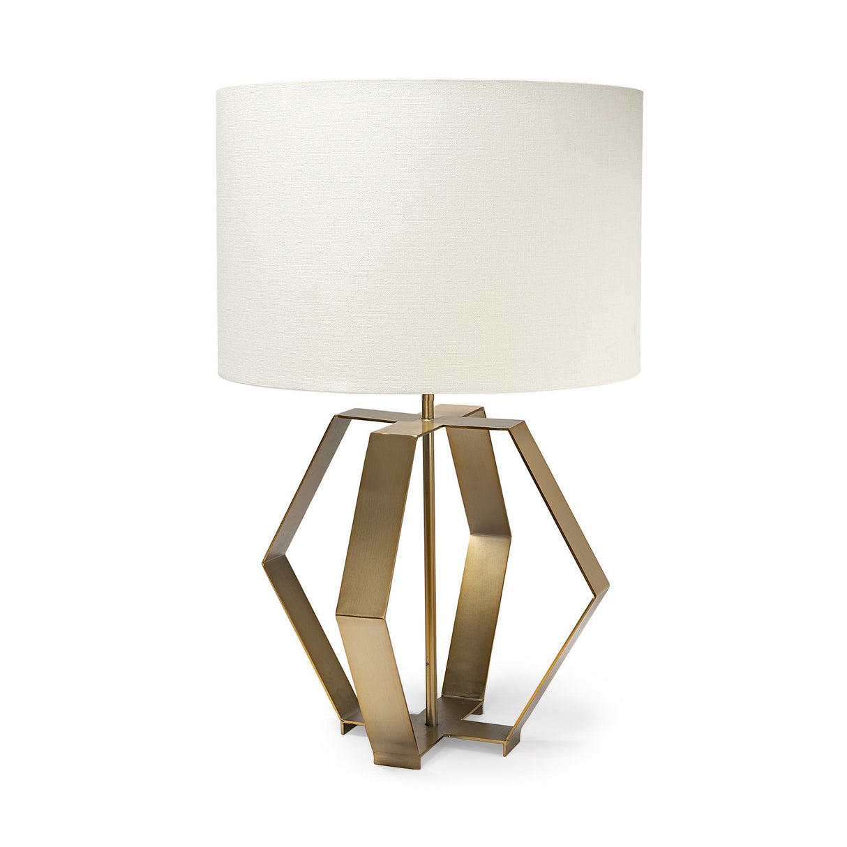 Mercana Edwards (26"H) Gold Metal Base w/ Cream Fabric Shade Table Lamp