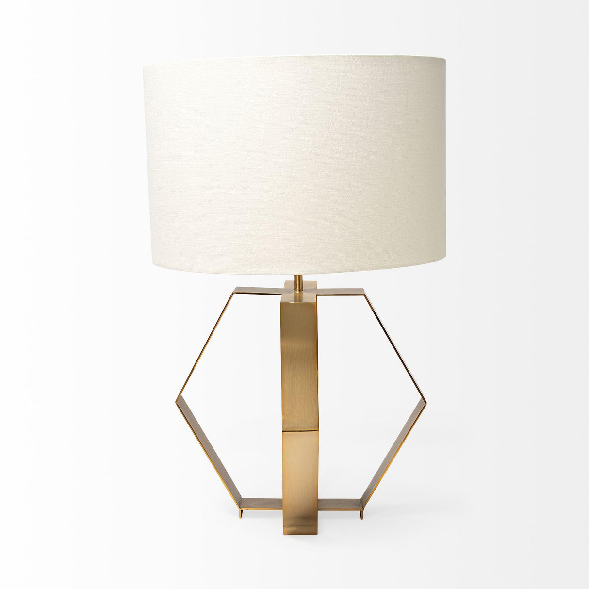 Mercana Edwards (26"H) Gold Metal Base w/ Cream Fabric Shade Table Lamp