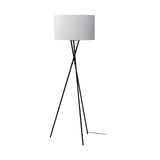 Mercana Ambrose 20.0L x 20.0W x 61.8H Black Metal W/White Fabric Shade Floor Lamp