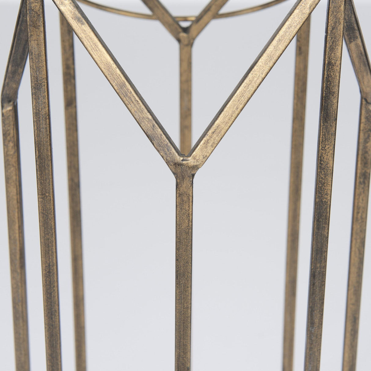 Mercana Ivy Small Gold Metal Geometric Cage Candle Holder Lantern