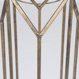 Mercana Ivy Small Gold Metal Geometric Cage Candle Holder Lantern