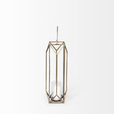 Mercana Ivy Small Gold Metal Geometric Cage Candle Holder Lantern