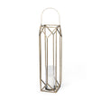 Mercana Ivy Large Gold Metal Geometric Cage Candle Holder Lantern