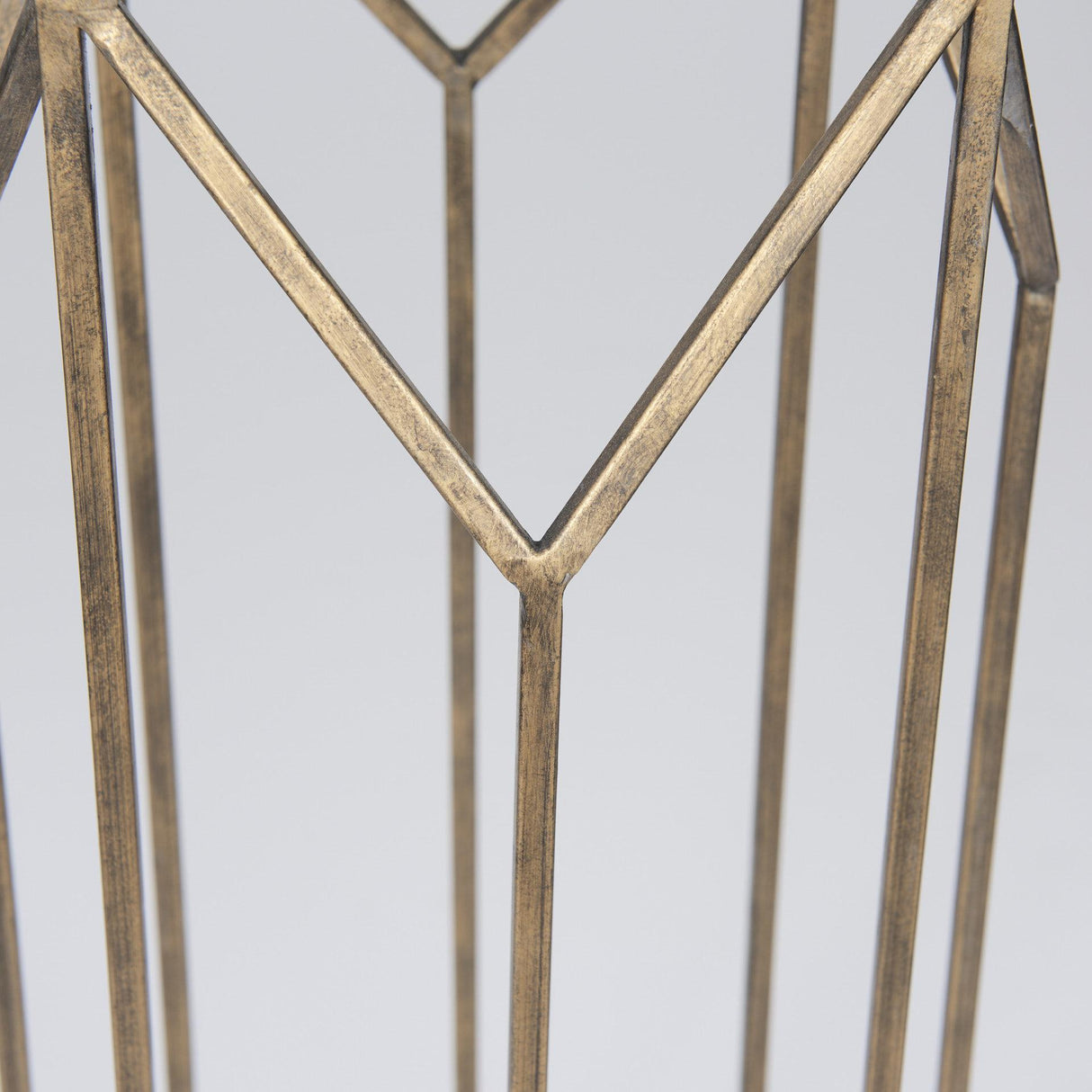 Mercana Ivy Large Gold Metal Geometric Cage Candle Holder Lantern