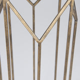 Mercana Ivy Large Gold Metal Geometric Cage Candle Holder Lantern