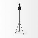 Mercana Eris III (58.3"H) Black/Brass Metal Cone Shade Floor Lamp