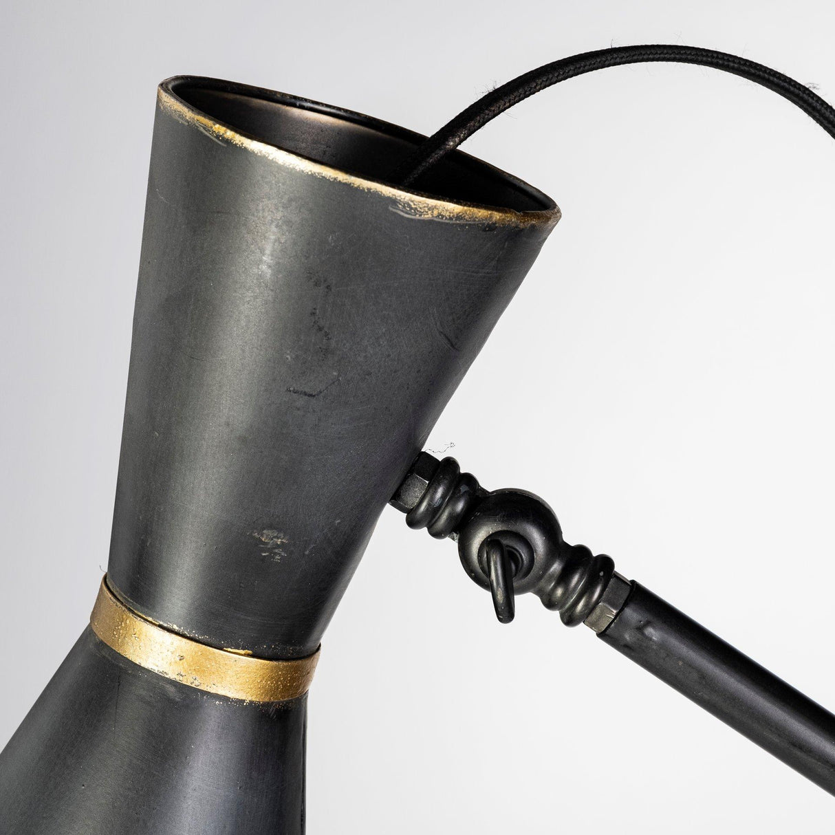 Mercana Eris III (58.3"H) Black/Brass Metal Cone Shade Floor Lamp