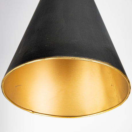 Mercana Eris III (58.3"H) Black/Brass Metal Cone Shade Floor Lamp